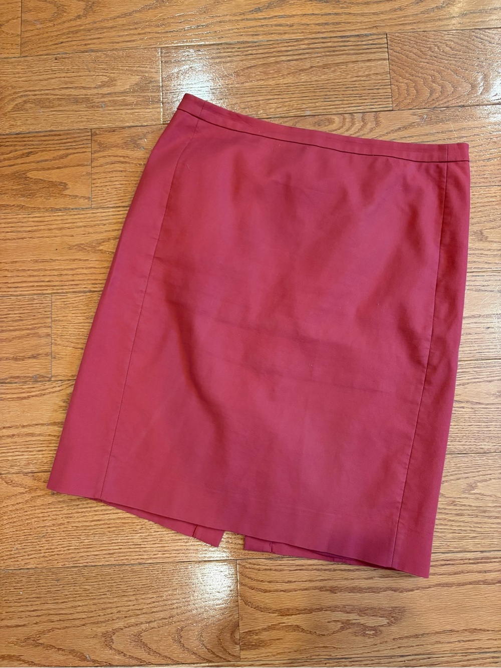 J.Crew Red Pencil Skirt Size 12 Classic Career Office Midi Knee Length Lined